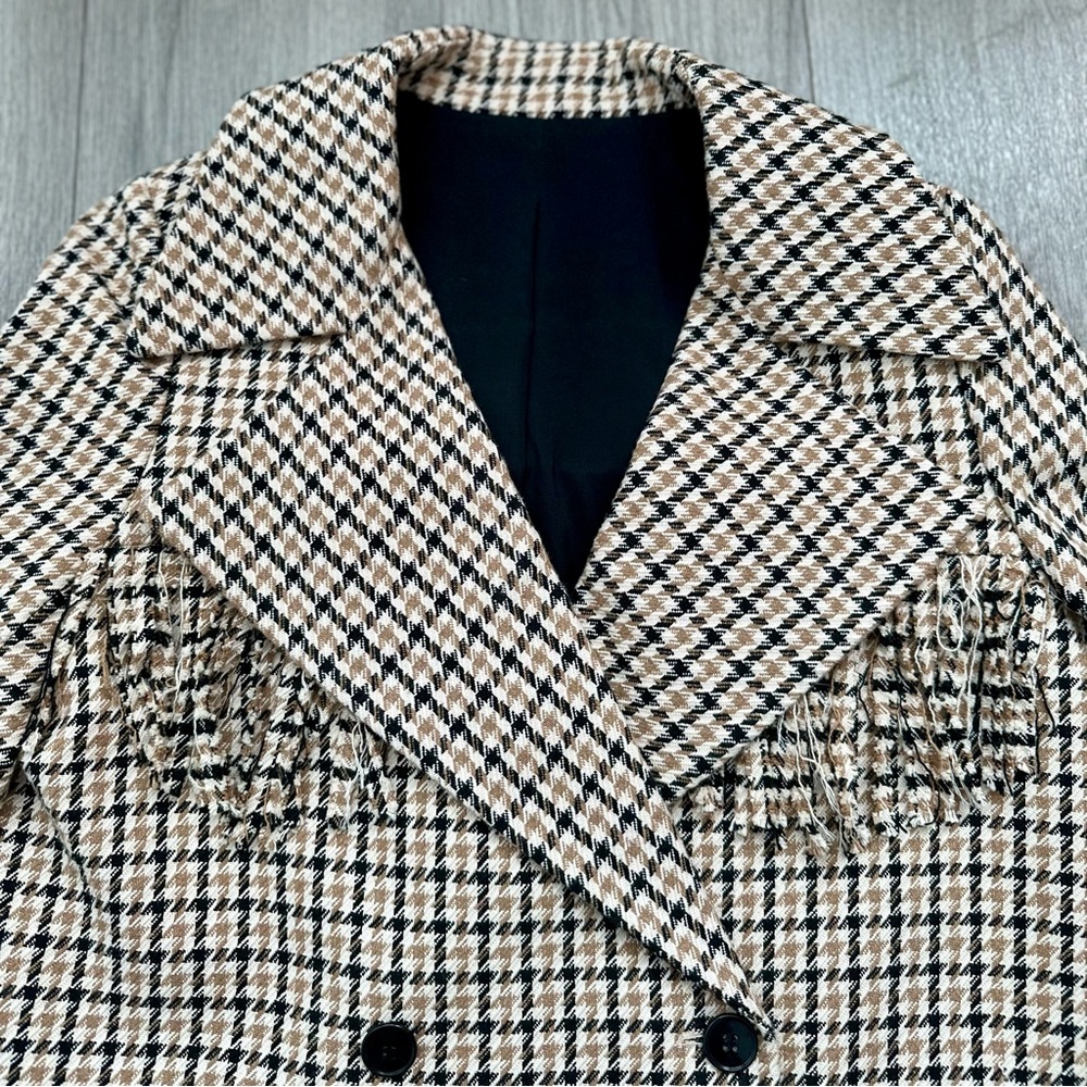 The Kooples Patterned Formal Wool Jacket With Fringing - Picture 12 of 14